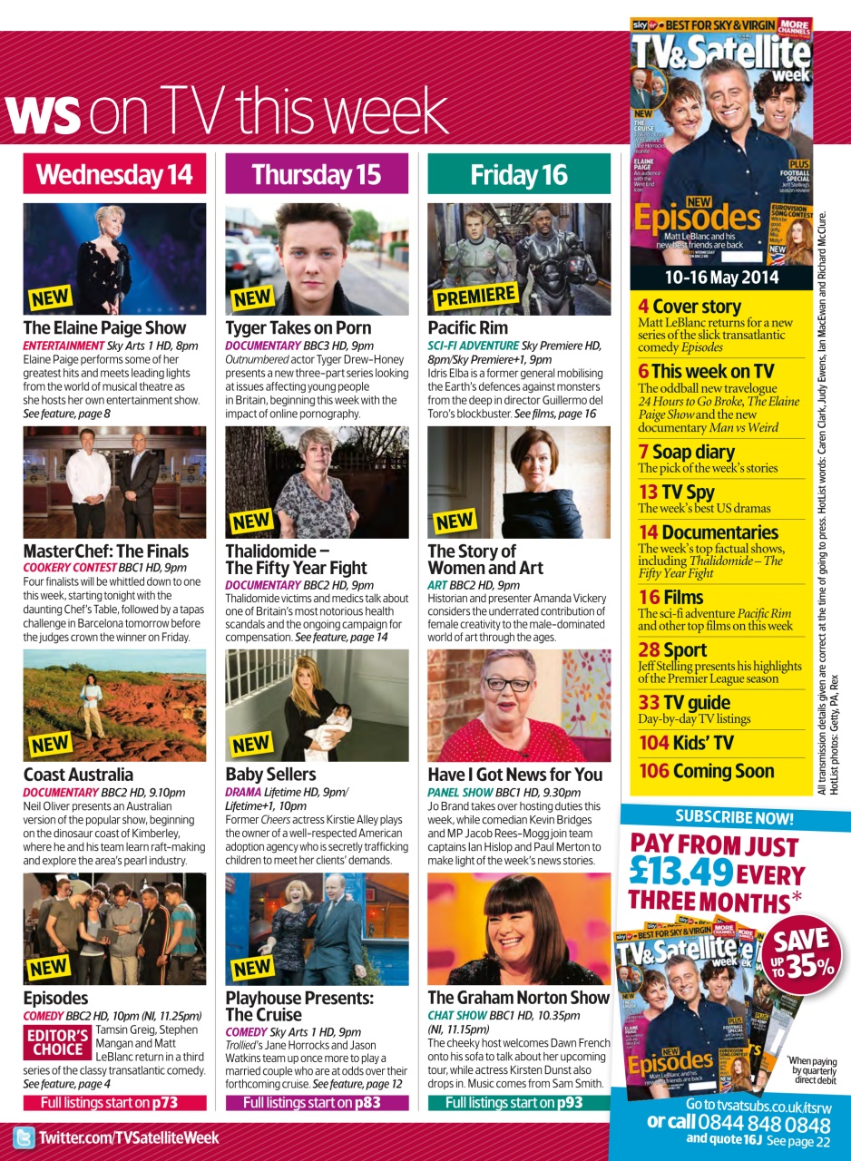 TV & Satellite Week Preview Pages