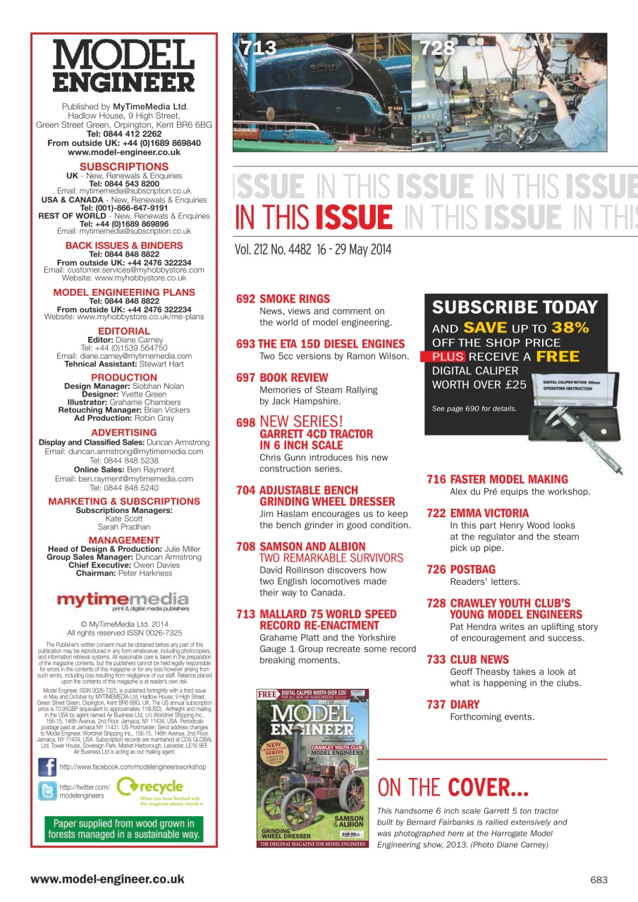 Model Engineer Preview Pages