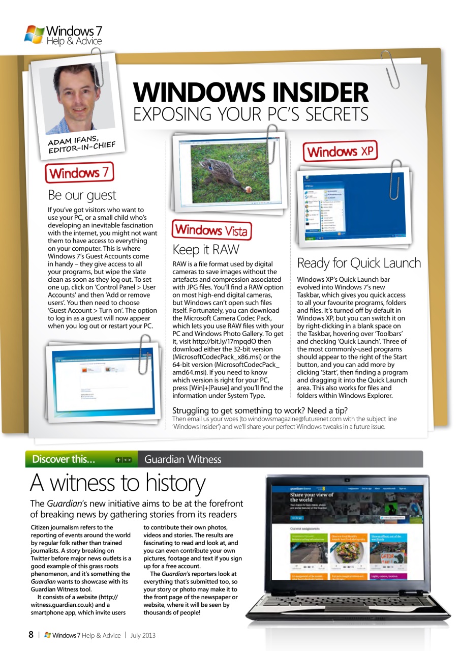 Windows Help & Advice Preview Pages