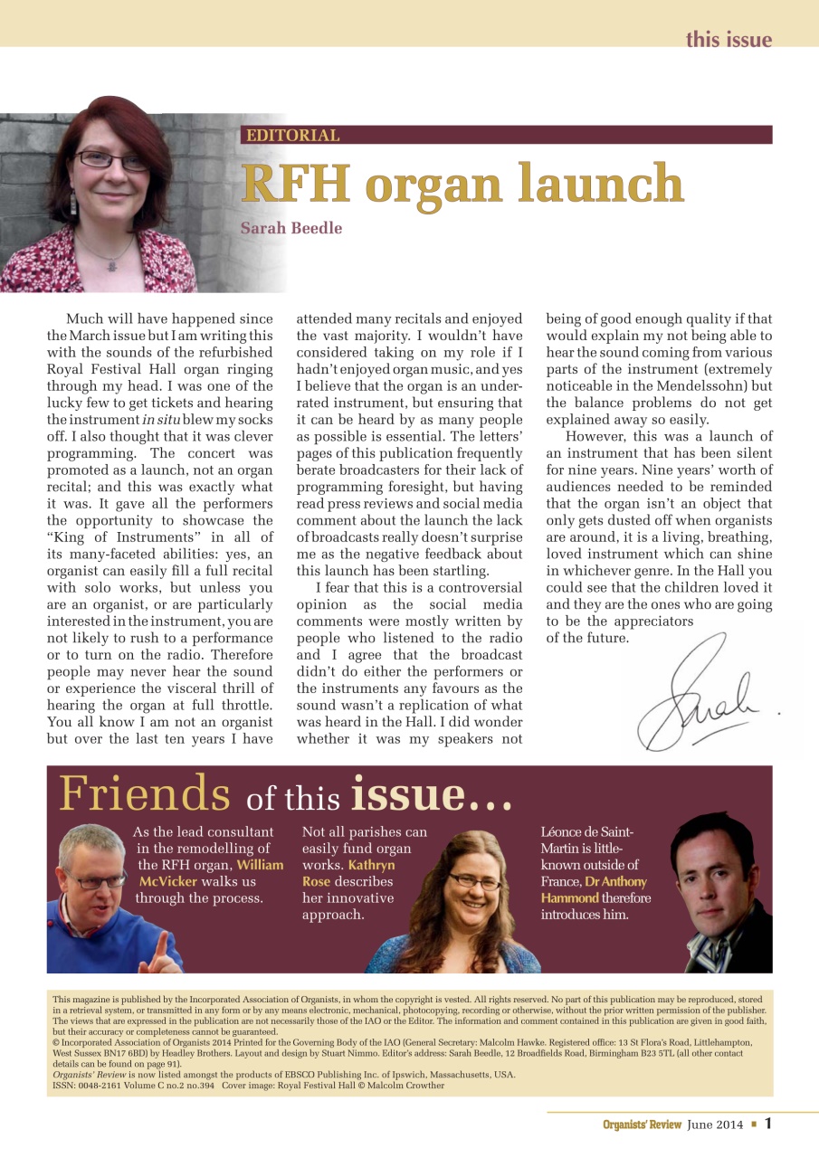 Organists' Review Preview Pages