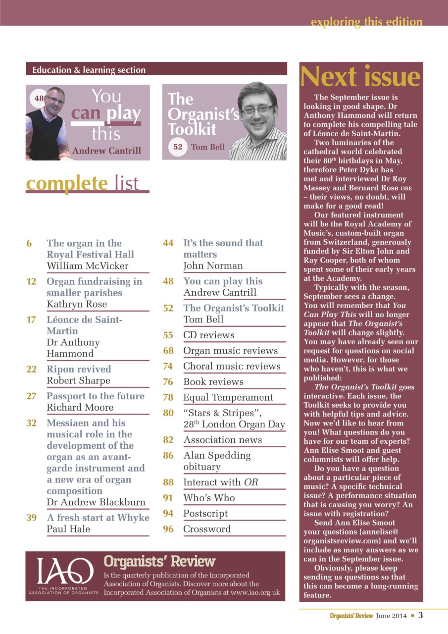 Organists' Review Preview Pages