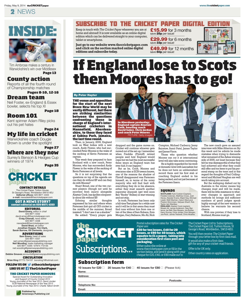 The Cricket Paper Preview Pages