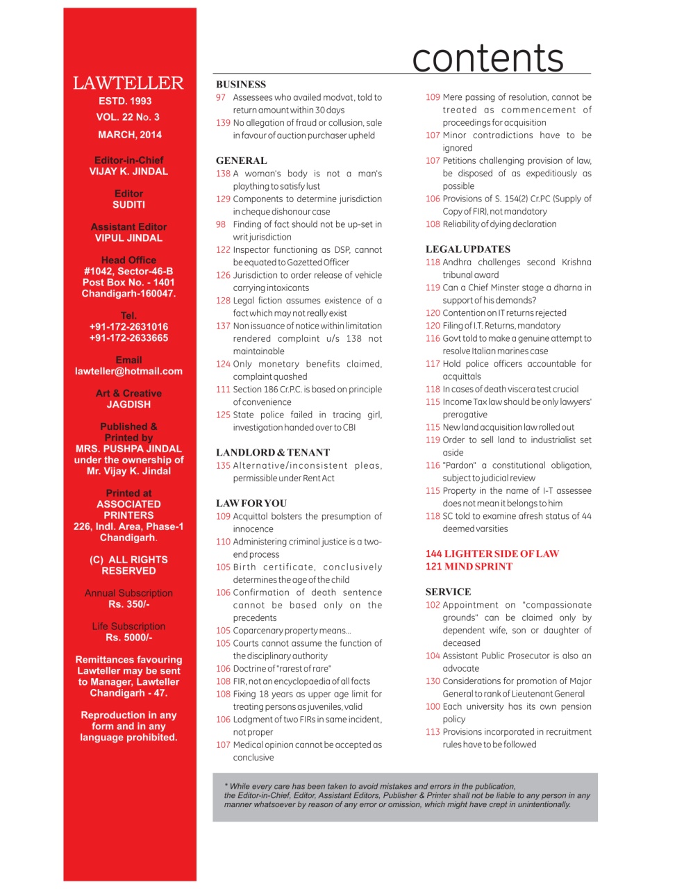 Lawteller – A Legal Awareness Magazine Preview Pages
