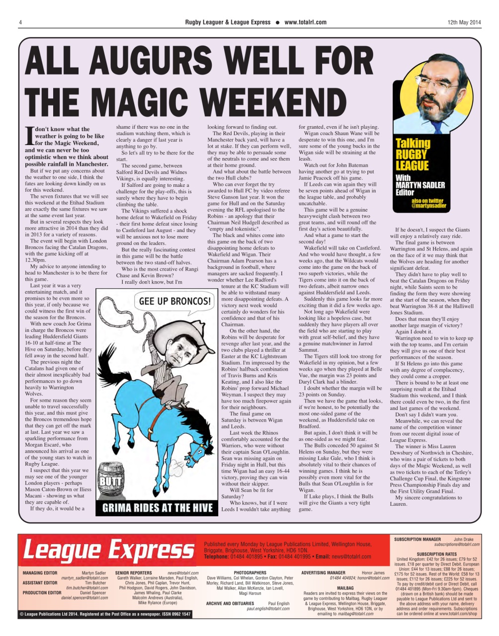 League Express Preview Pages