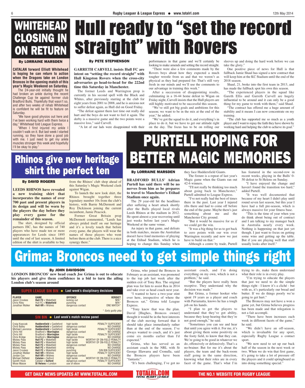 League Express Preview Pages