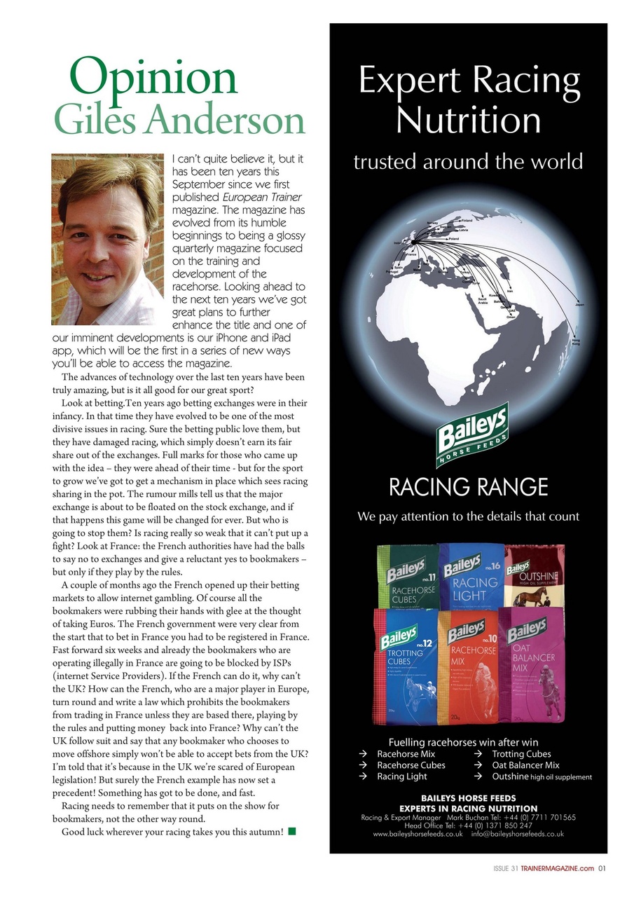 European Trainer Magazine - horse racing Preview Pages