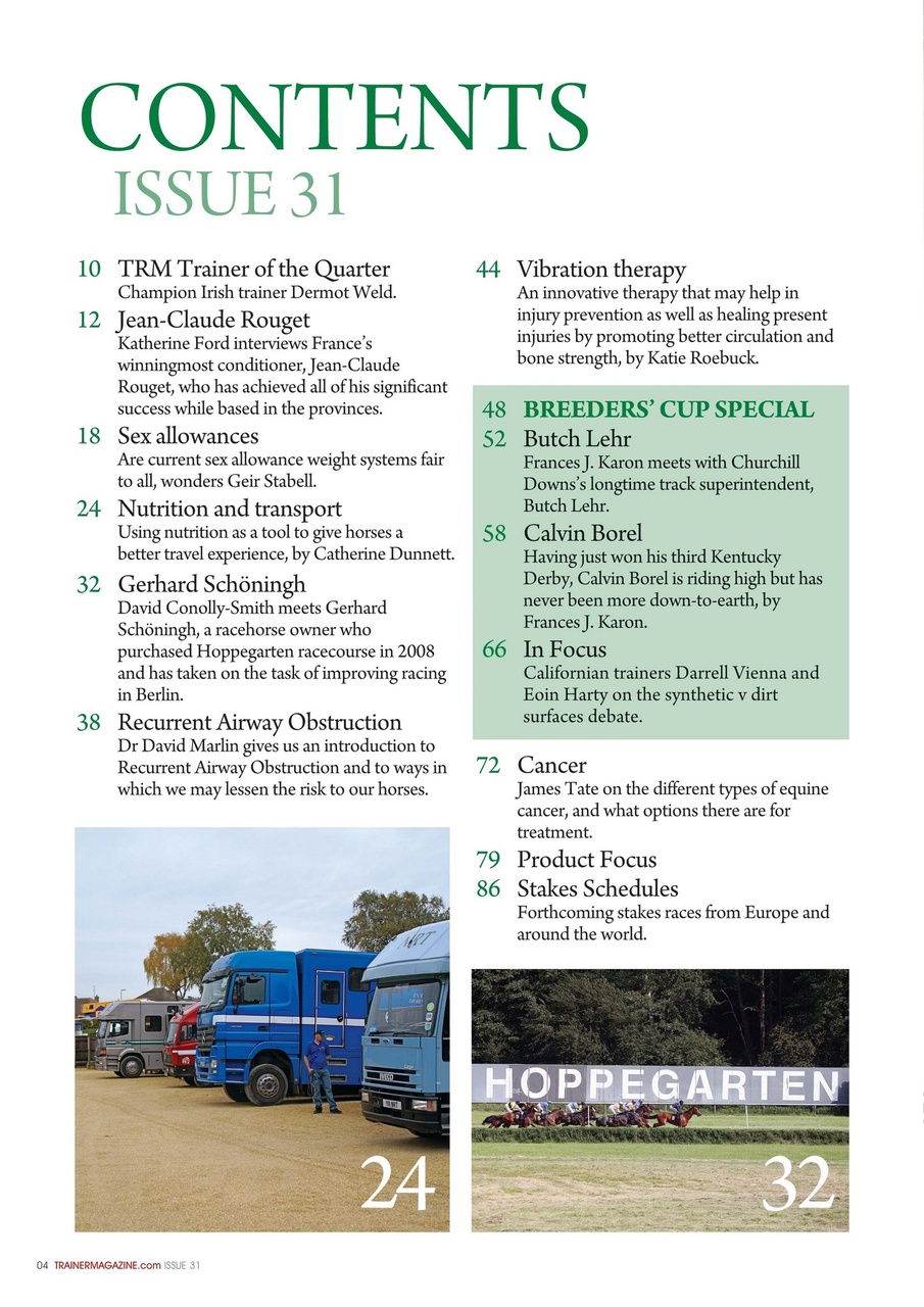 European Trainer Magazine - horse racing Preview Pages