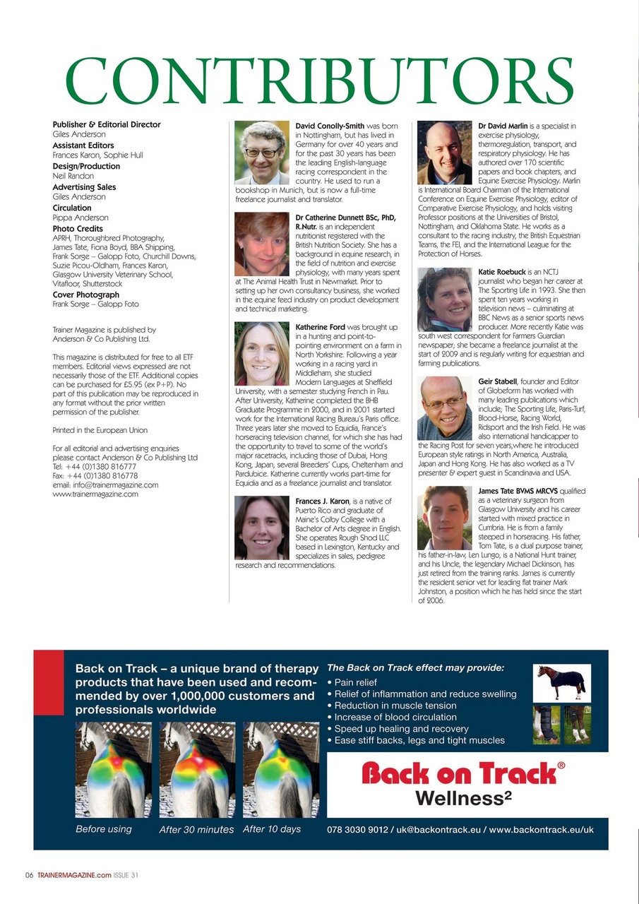 European Trainer Magazine - horse racing Preview Pages