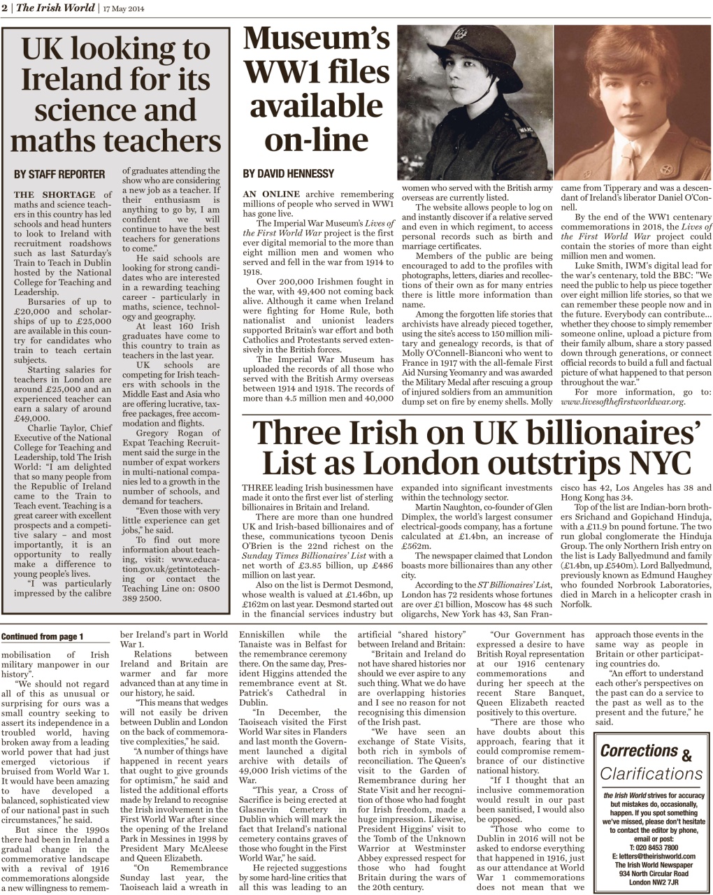 Irish World Preview Pages