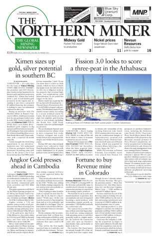 The Northern Miner issue Vol. 100 No. 14