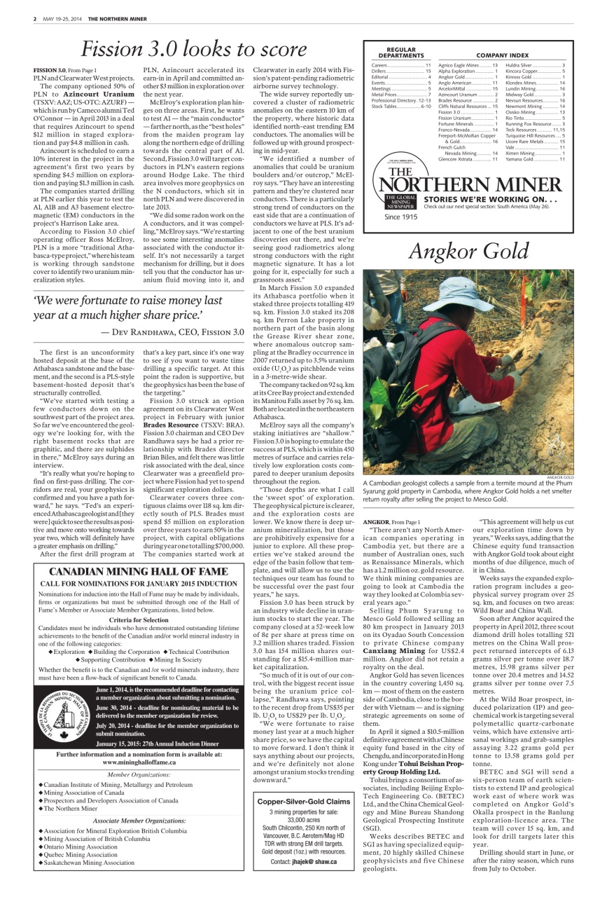 The Northern Miner Preview Pages