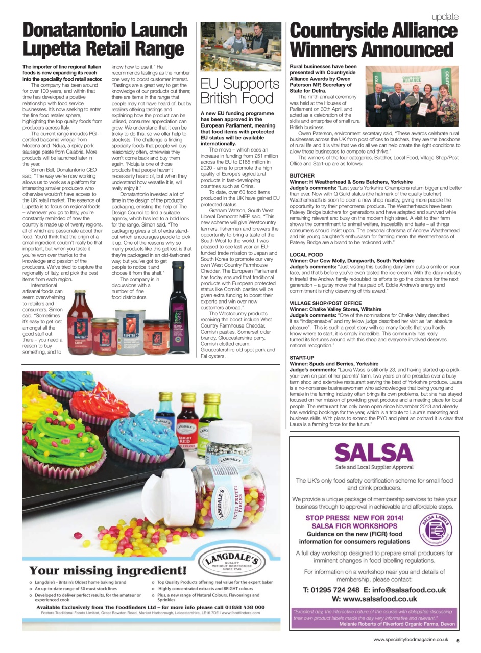 Speciality Food Preview Pages