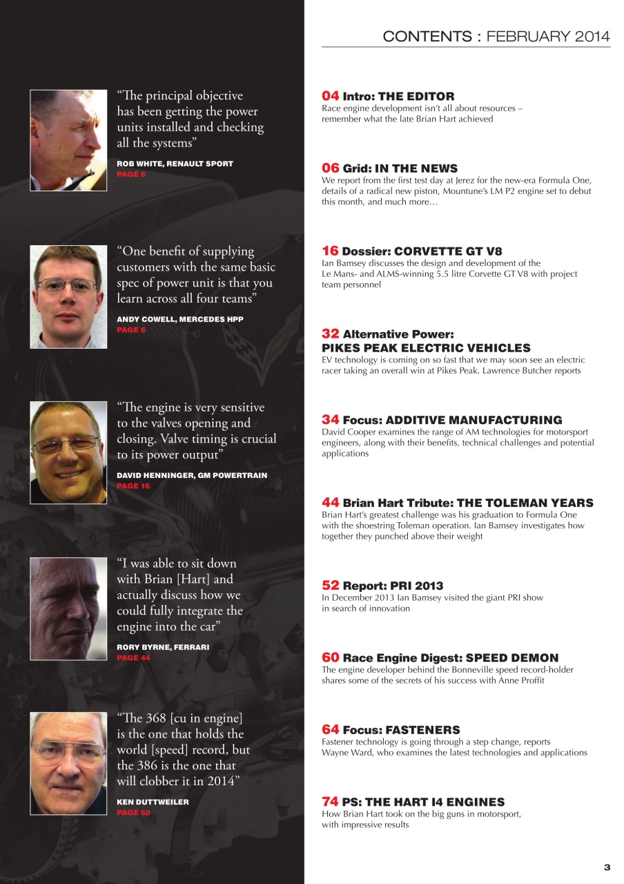 Race Engine Technology Preview Pages