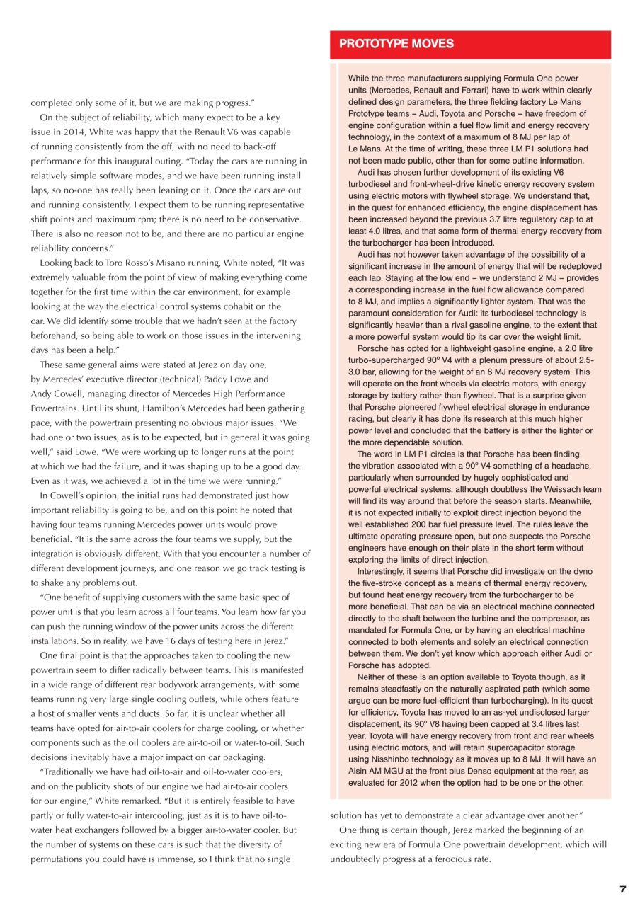 Race Engine Technology Preview Pages