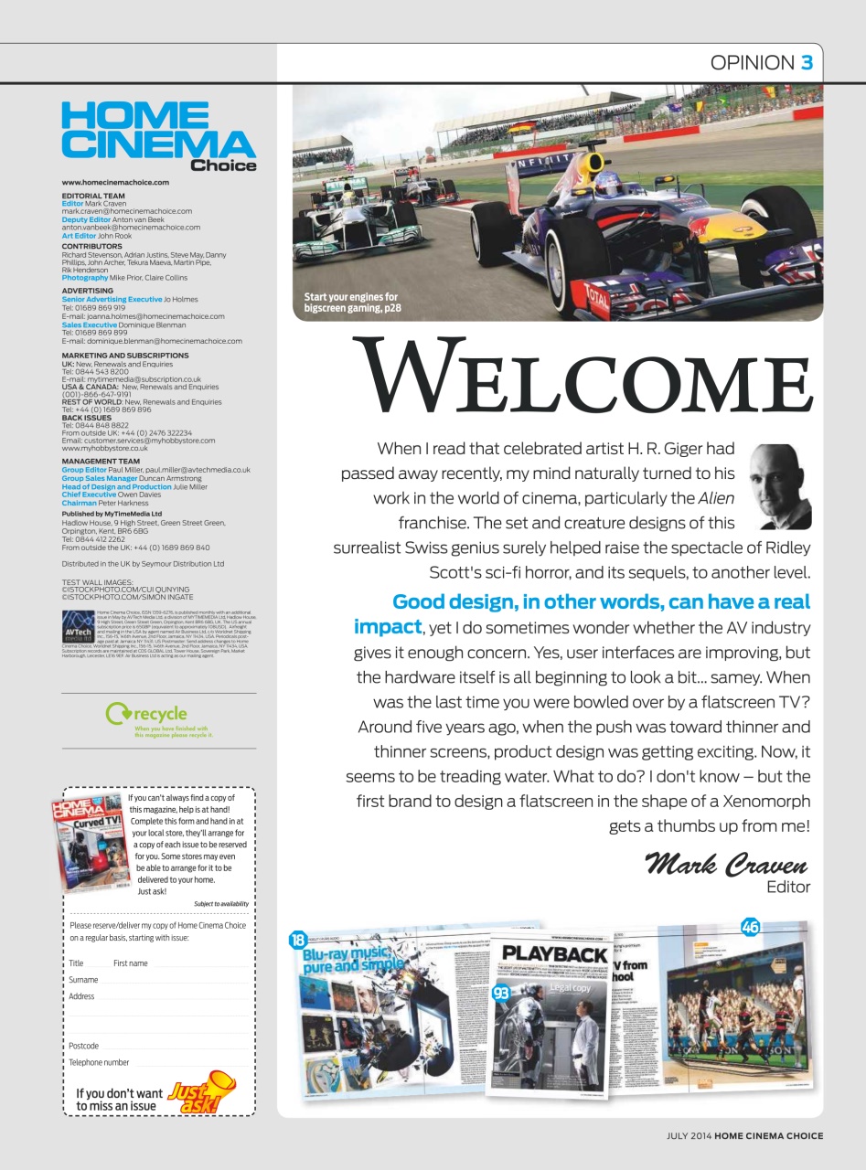 Home Cinema Choice Preview Pages