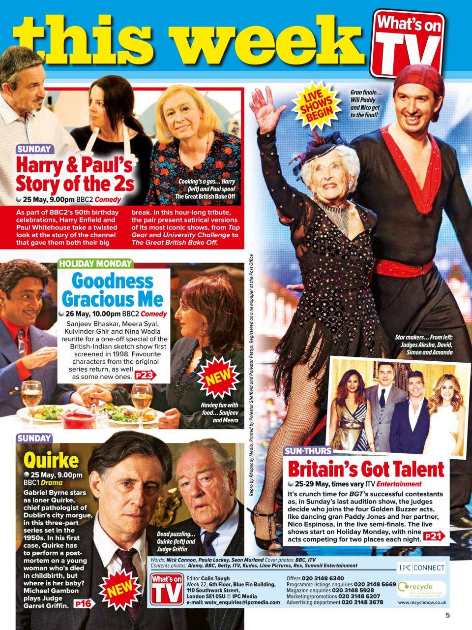 What's on TV Preview Pages