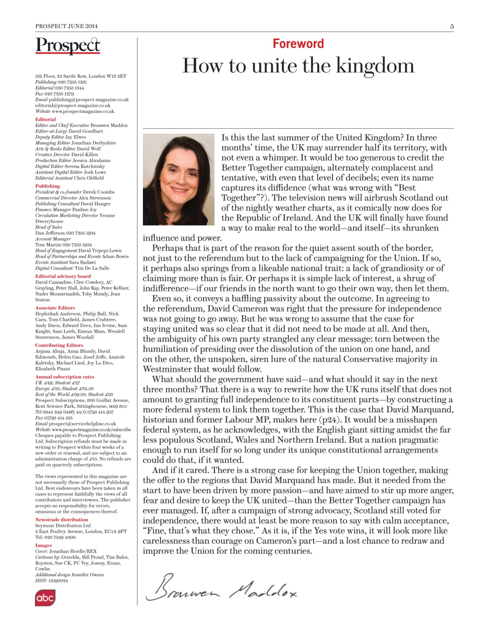 Prospect Magazine Preview Pages