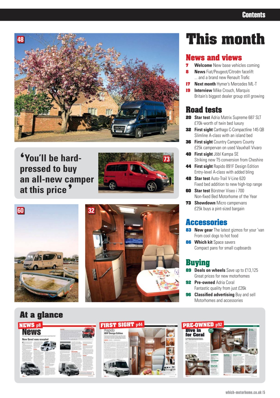 What Motorhome magazine Preview Pages