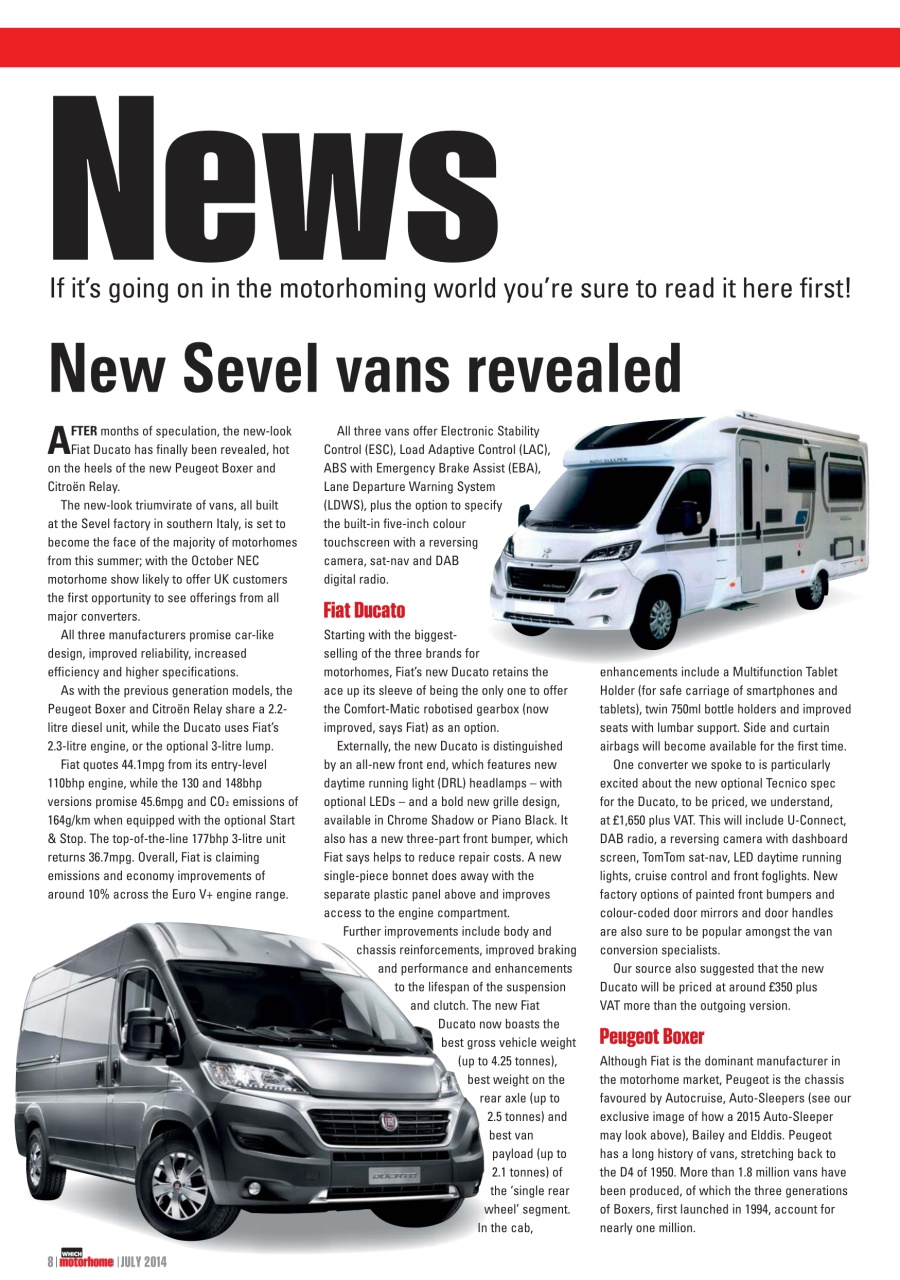 What Motorhome magazine Preview Pages