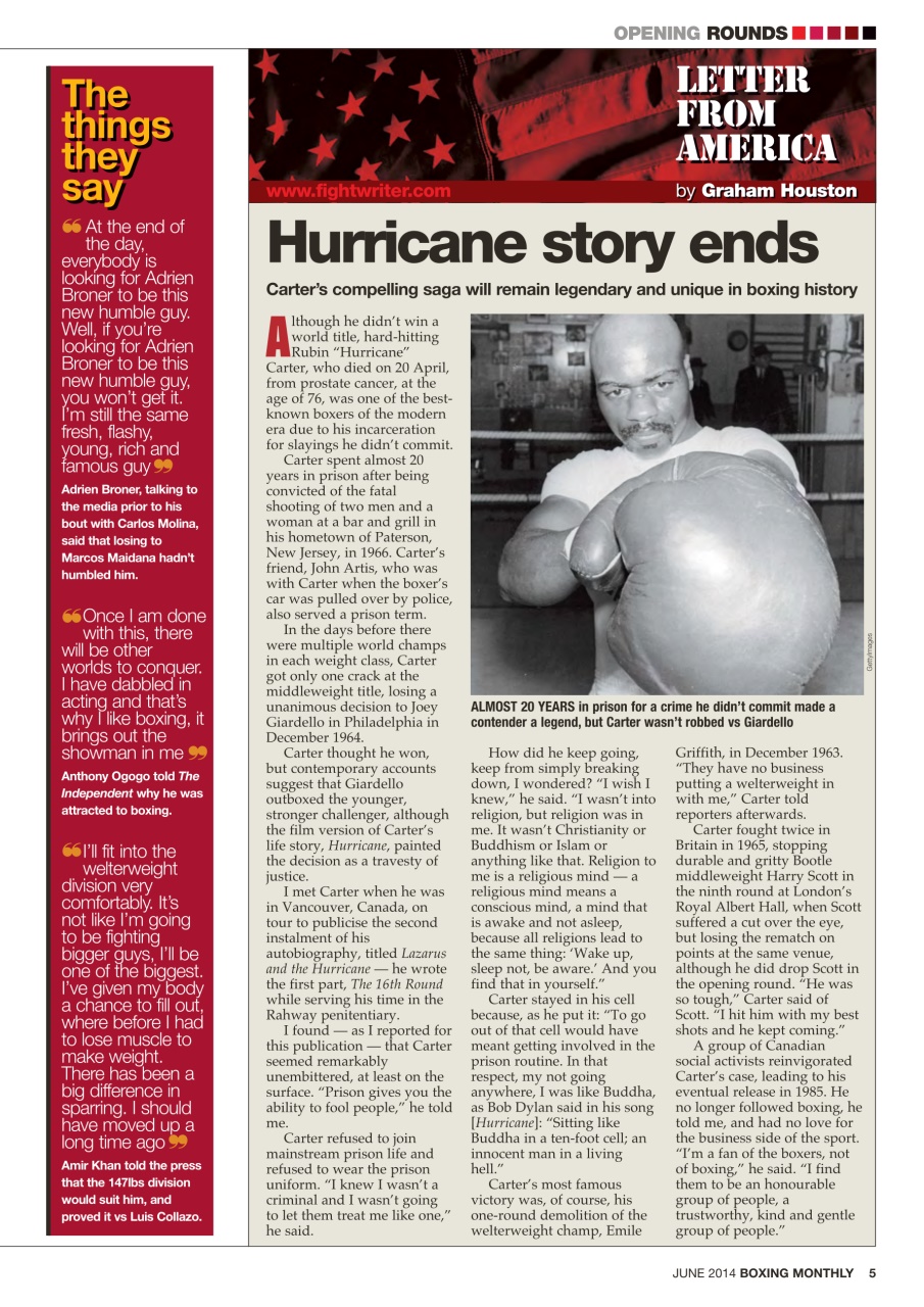 Boxing Monthly Preview Pages