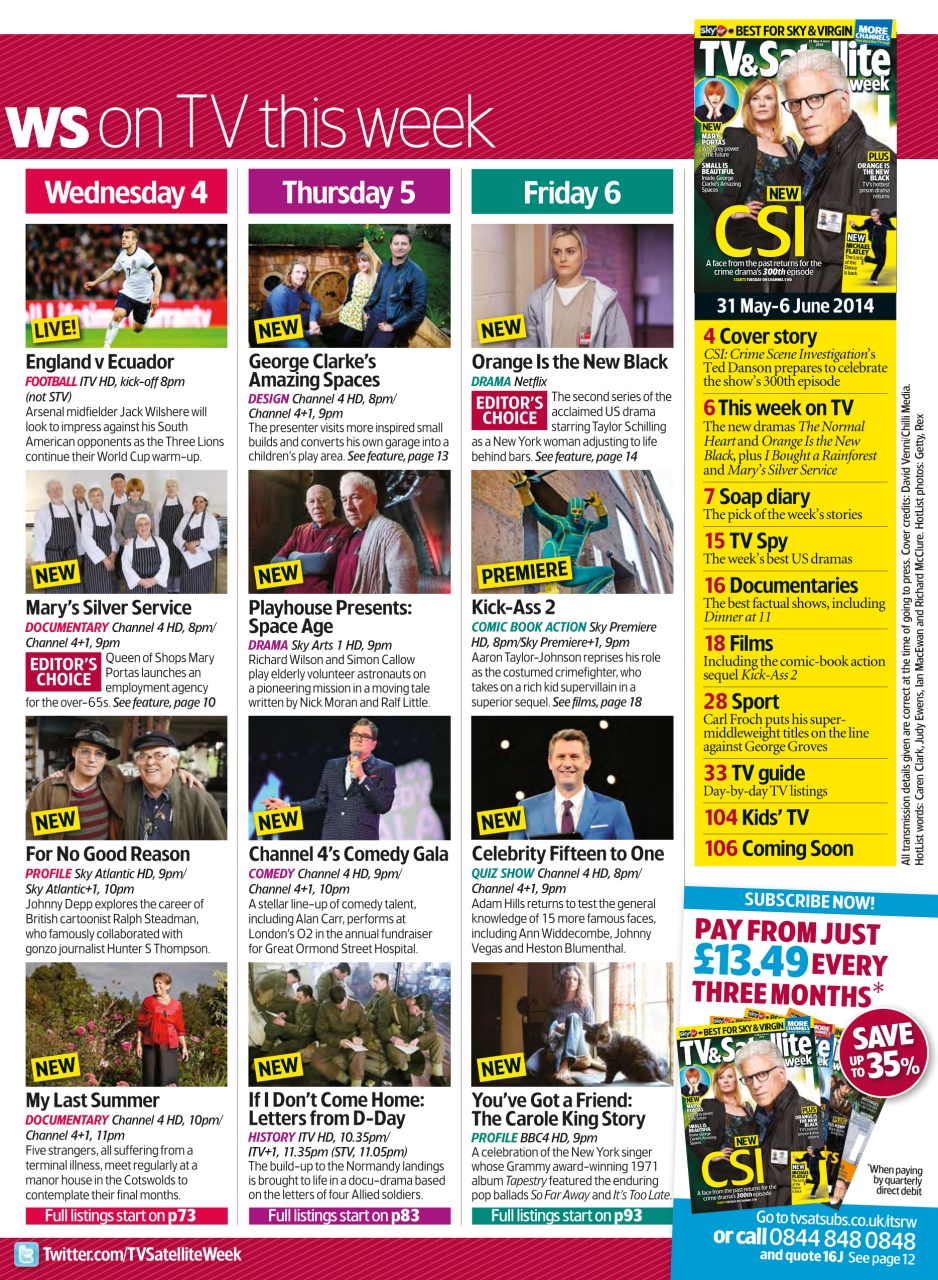 TV & Satellite Week Preview Pages