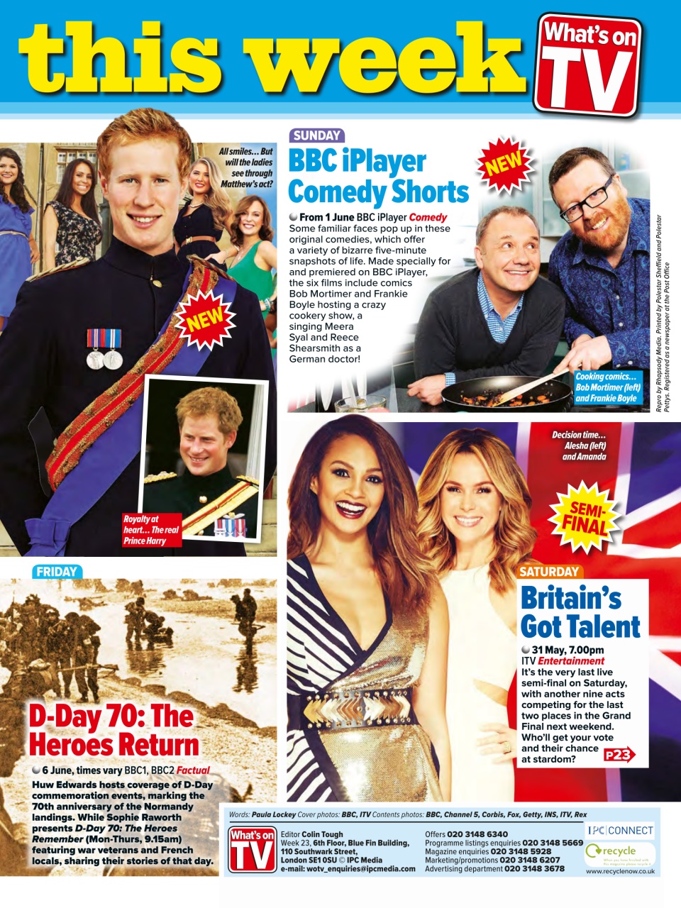 What's on TV Preview Pages