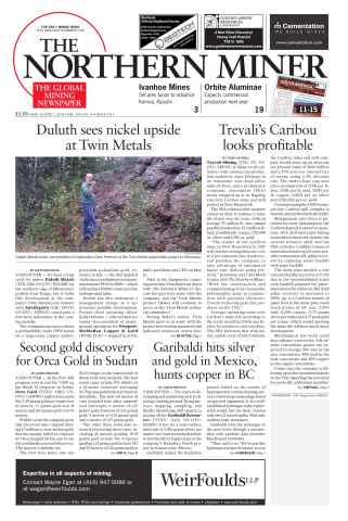 The Northern Miner issue Vol. 100 No. 15