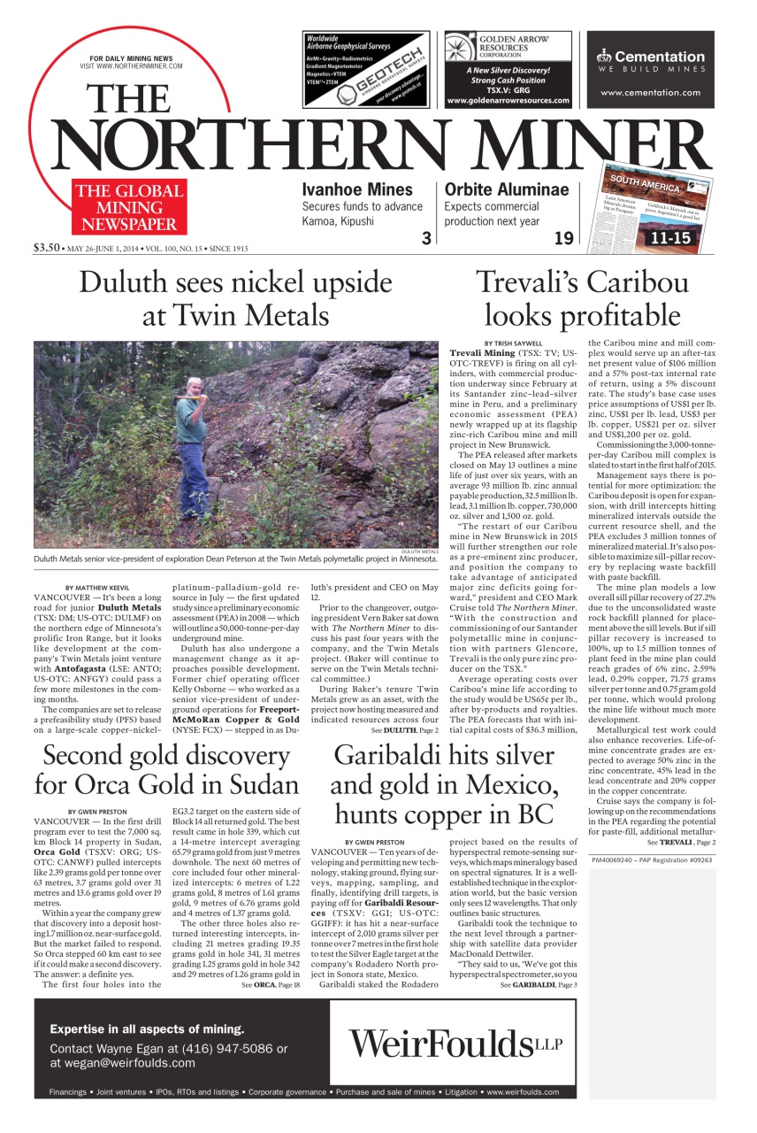 The Northern Miner Preview Pages