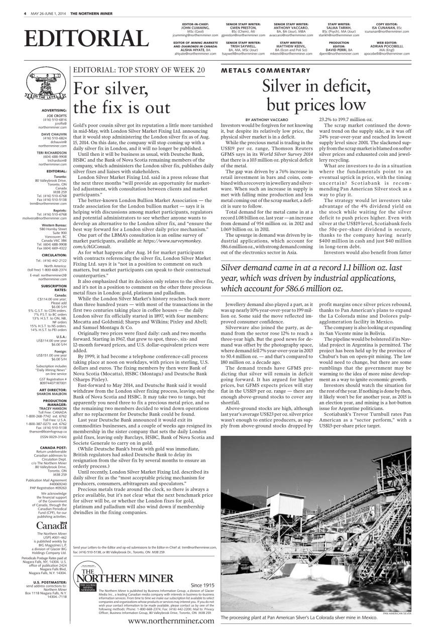 The Northern Miner Preview Pages