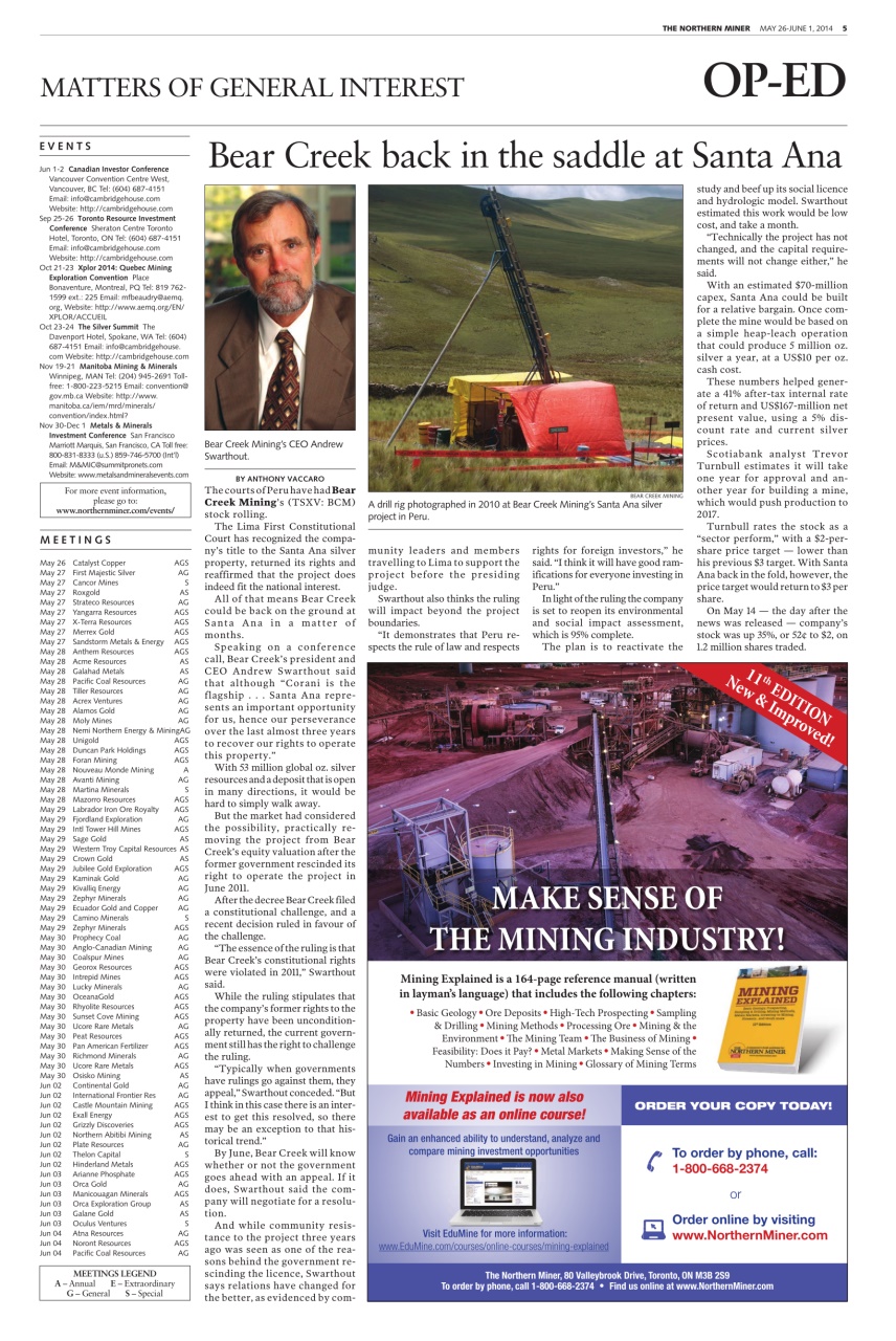 The Northern Miner Preview Pages