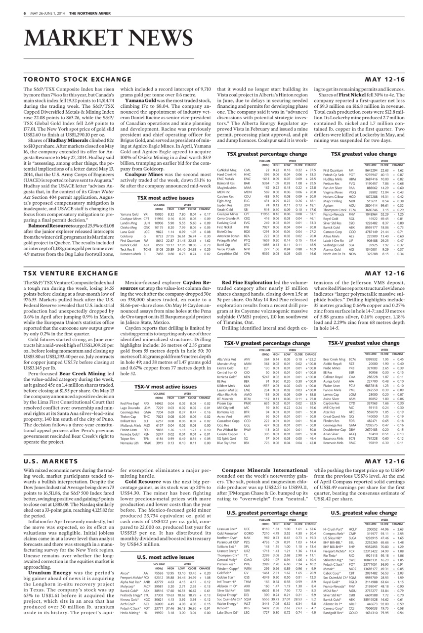 The Northern Miner Preview Pages