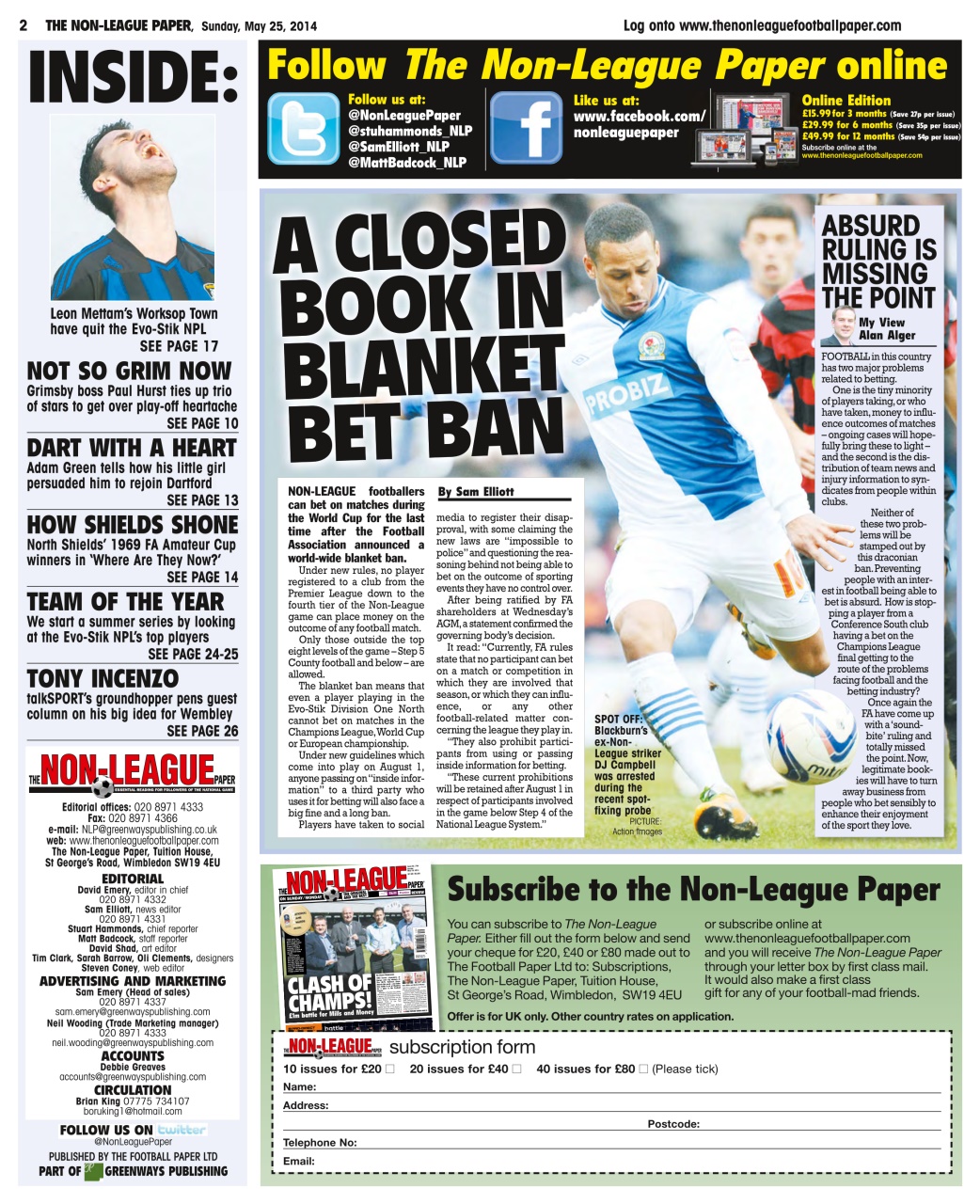 The Non-League Football Paper Preview Pages