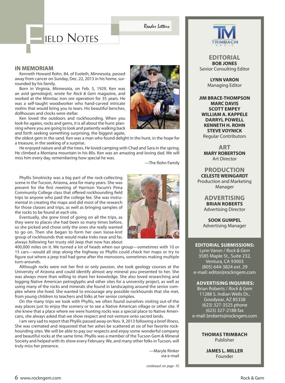 Rock&Gem Magazine Preview Pages