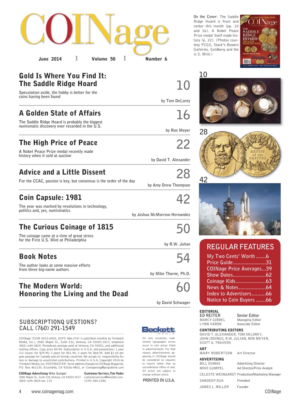 COINage Magazine Preview Pages