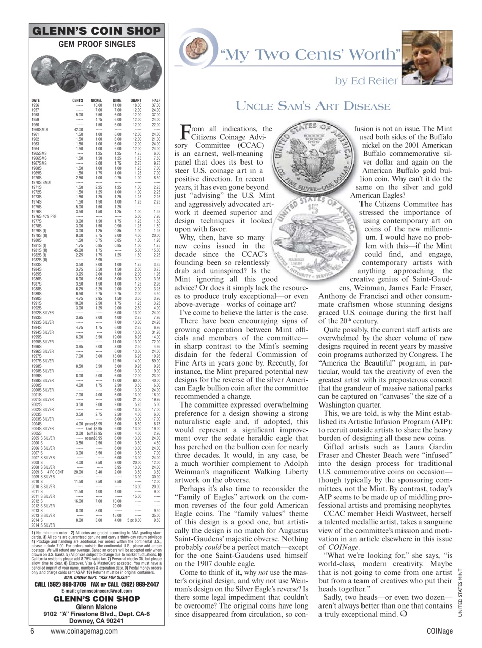 COINage Magazine Preview Pages