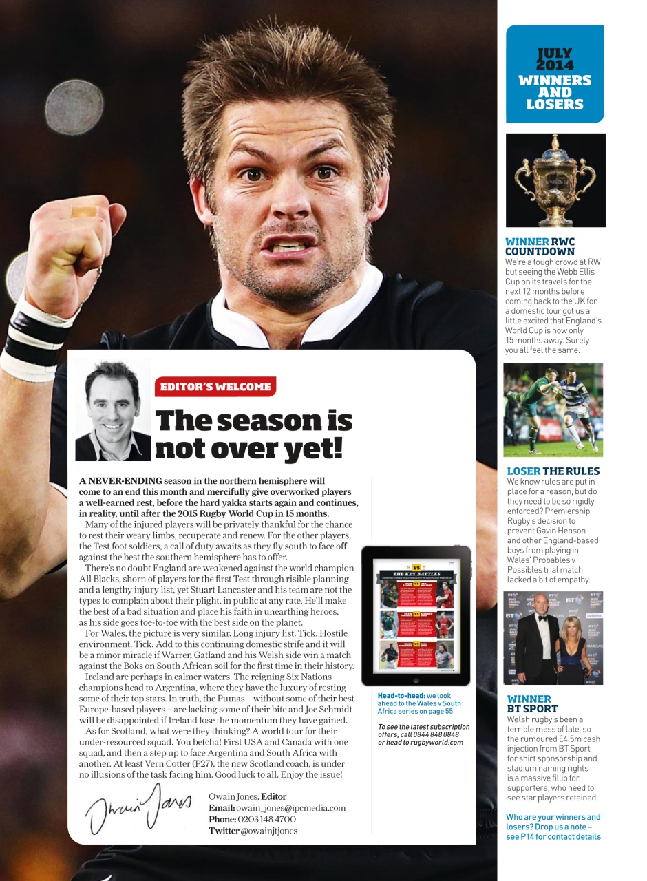 Rugby World Preview Pages