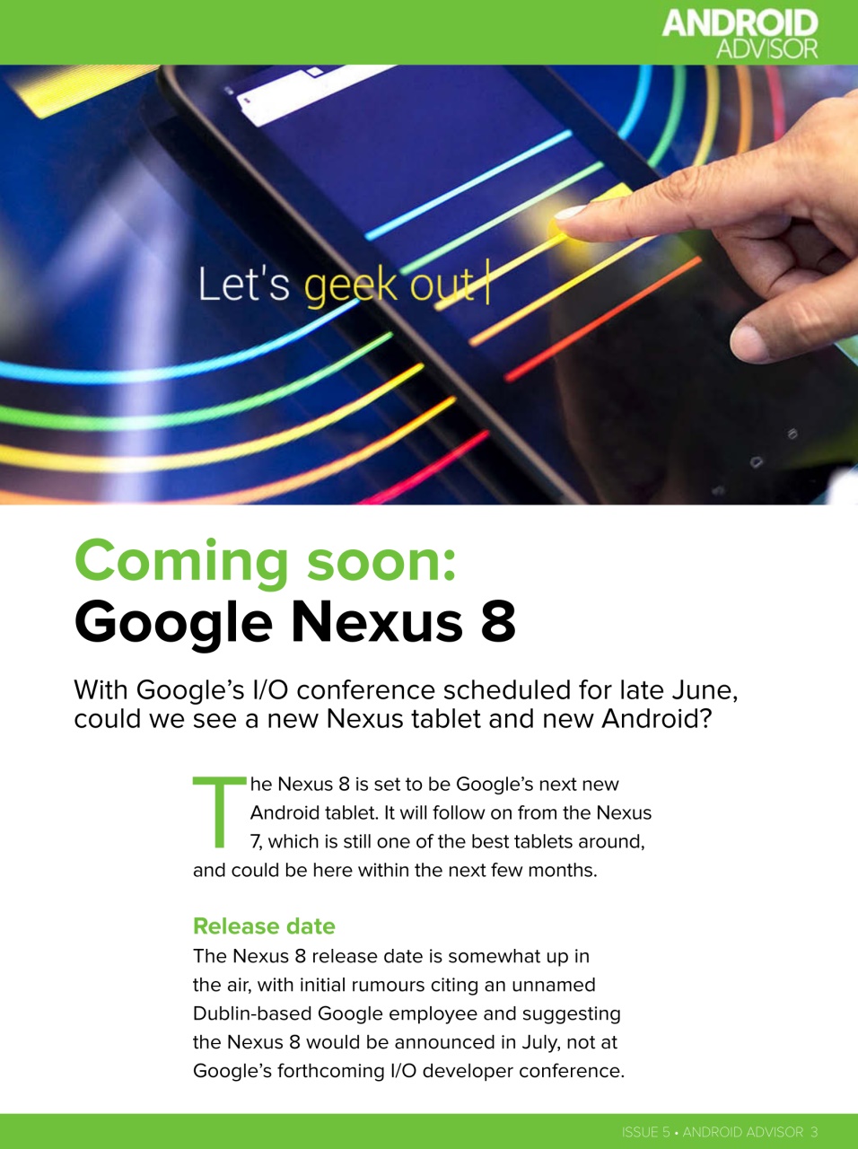 Android Advisor Preview Pages
