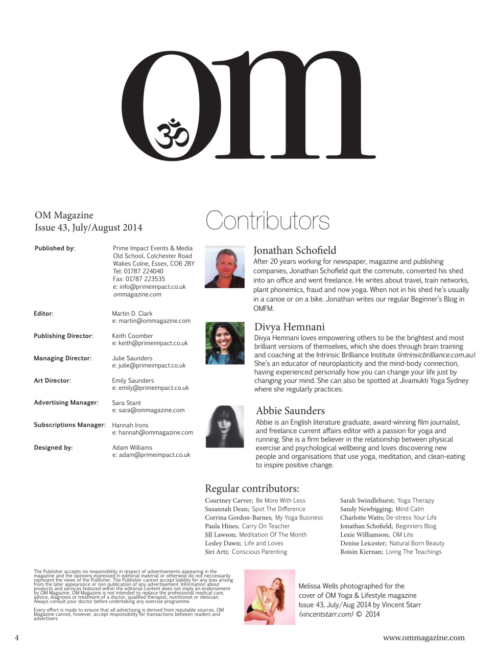 OM Yoga Magazine Preview Pages