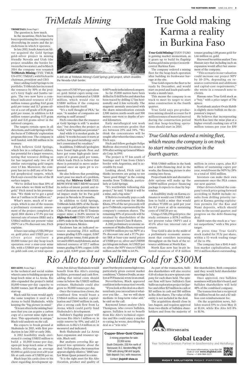 The Northern Miner Preview Pages