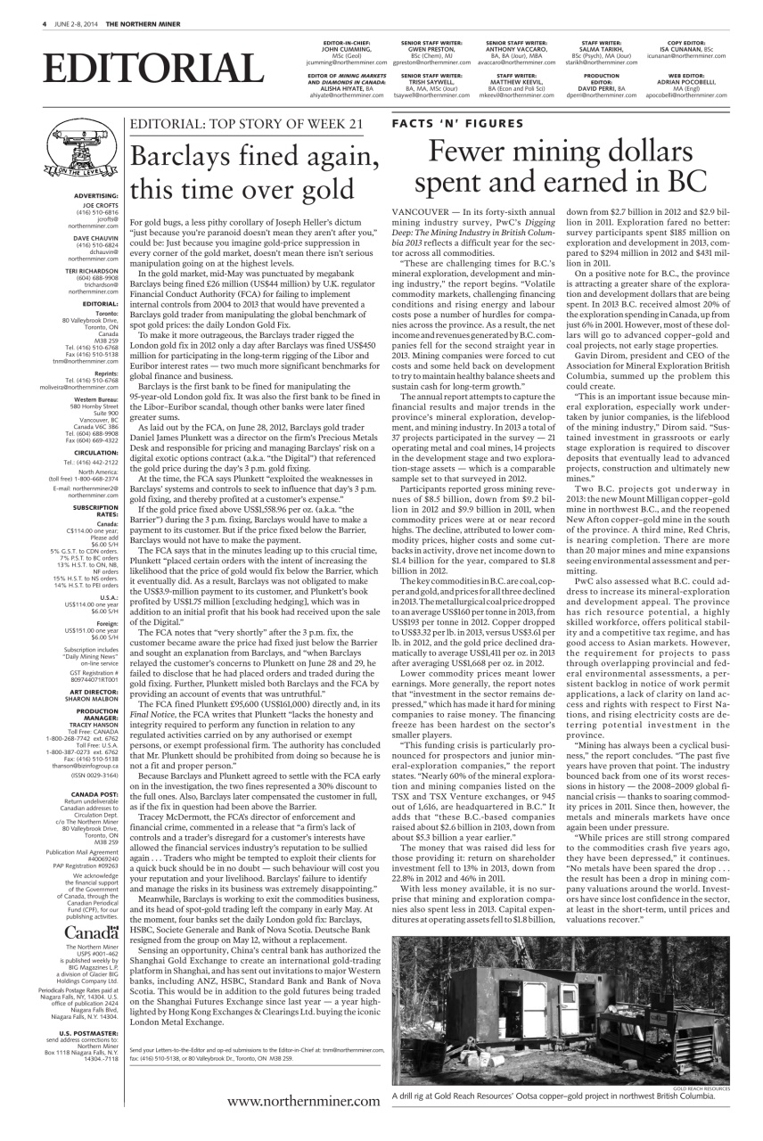 The Northern Miner Preview Pages
