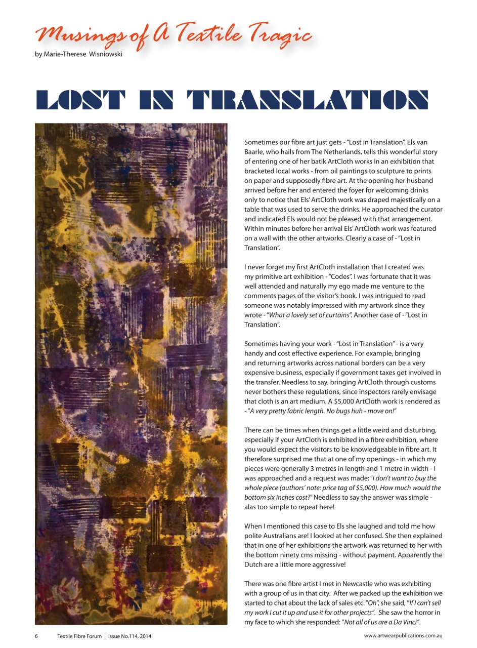 Textile Fibre Forum Preview Pages