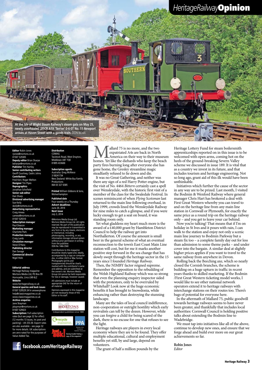 Heritage Railway Preview Pages