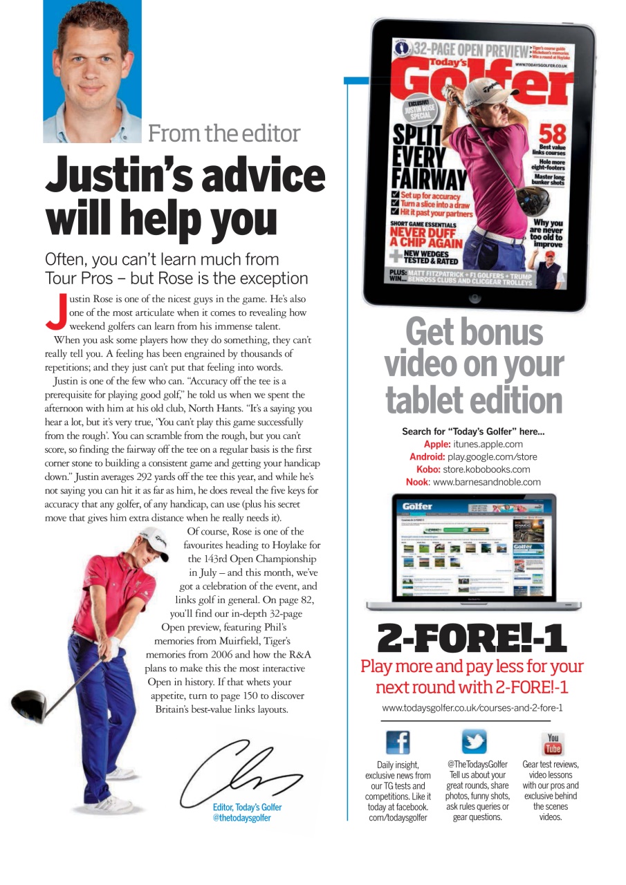 Today's Golfer Preview Pages