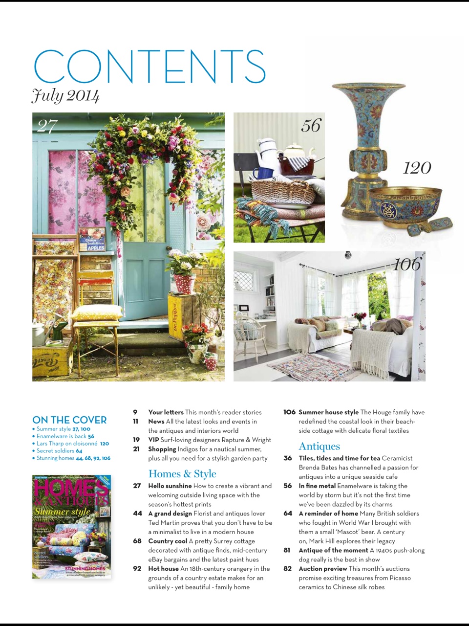 Homes & Antiques Magazine Preview Pages