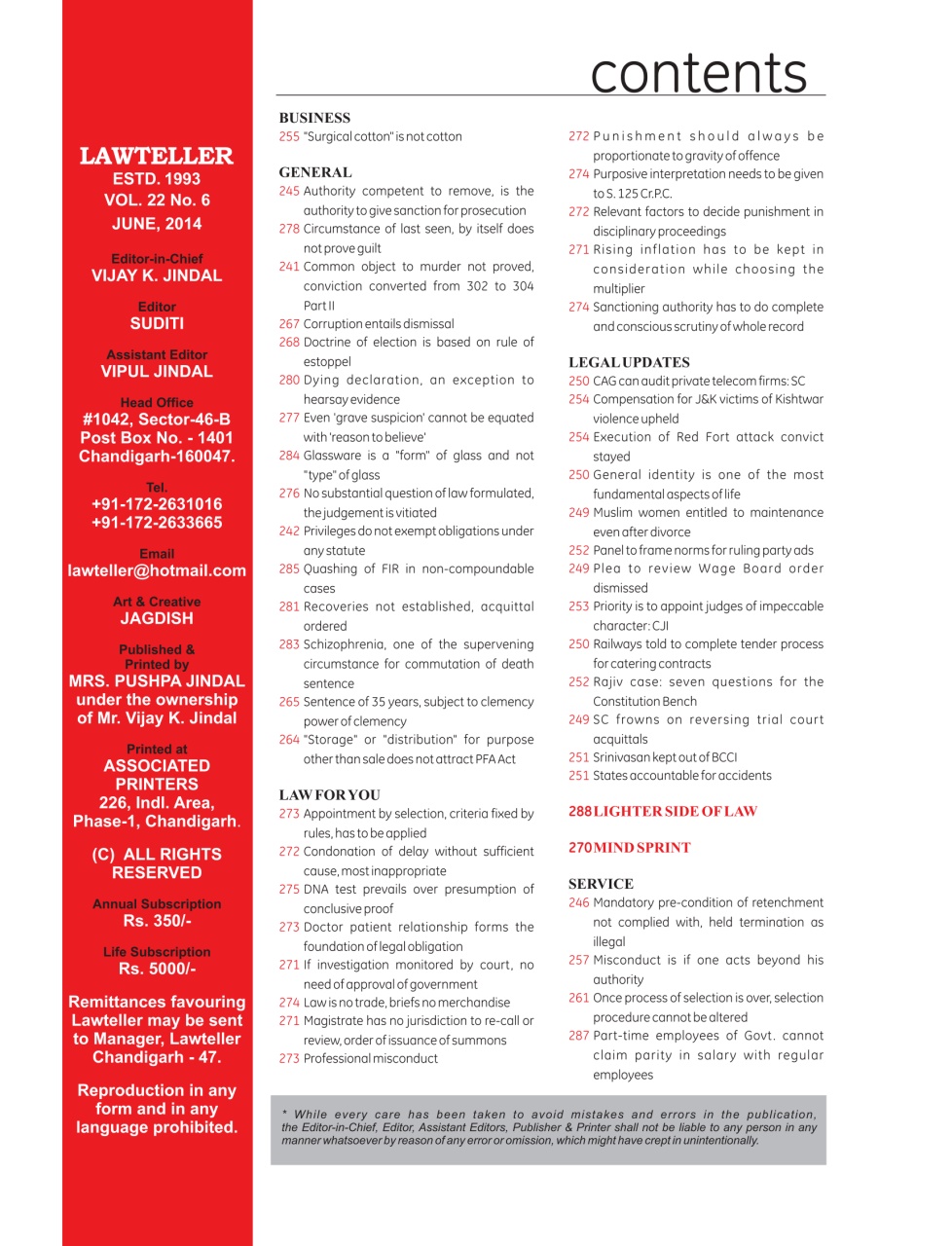 Lawteller – A Legal Awareness Magazine Preview Pages