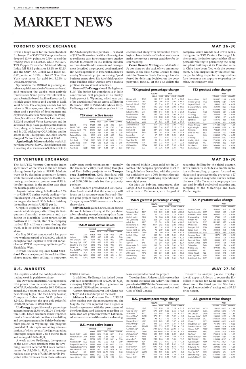 The Northern Miner Preview Pages