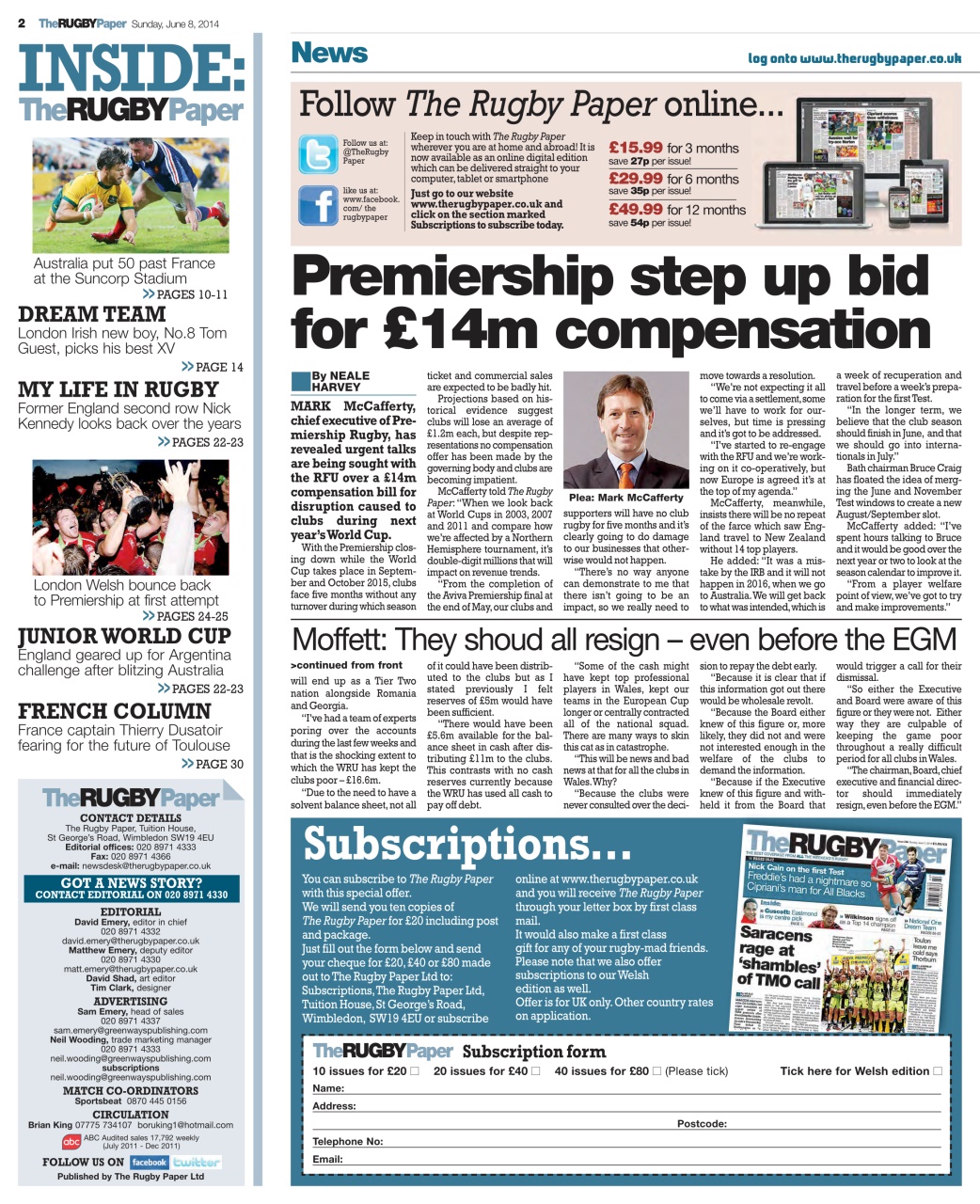 The Rugby Paper Preview Pages