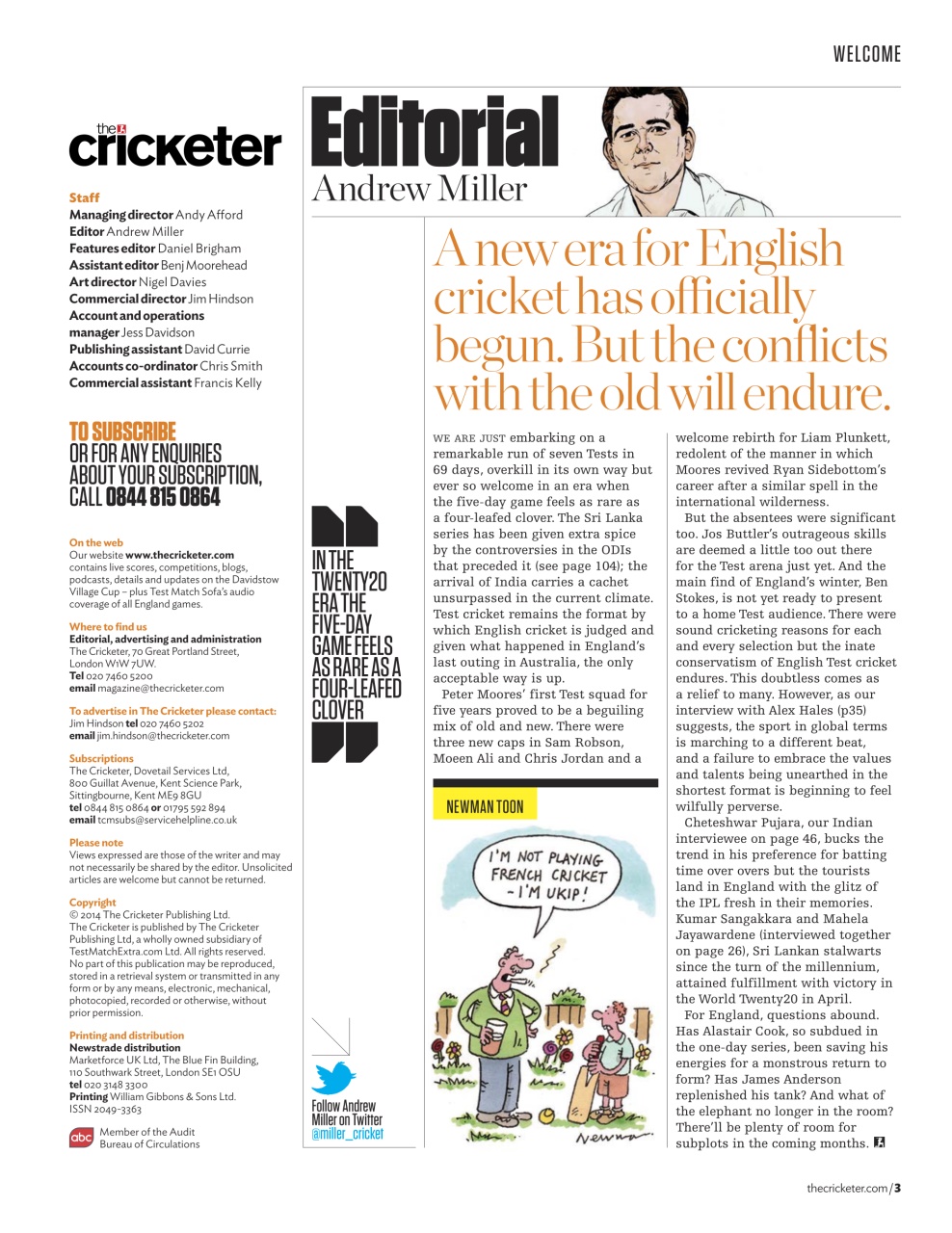 The Cricketer Magazine Preview Pages