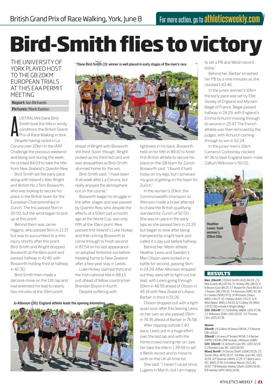 AW – Athletics Weekly Magazine Preview Pages
