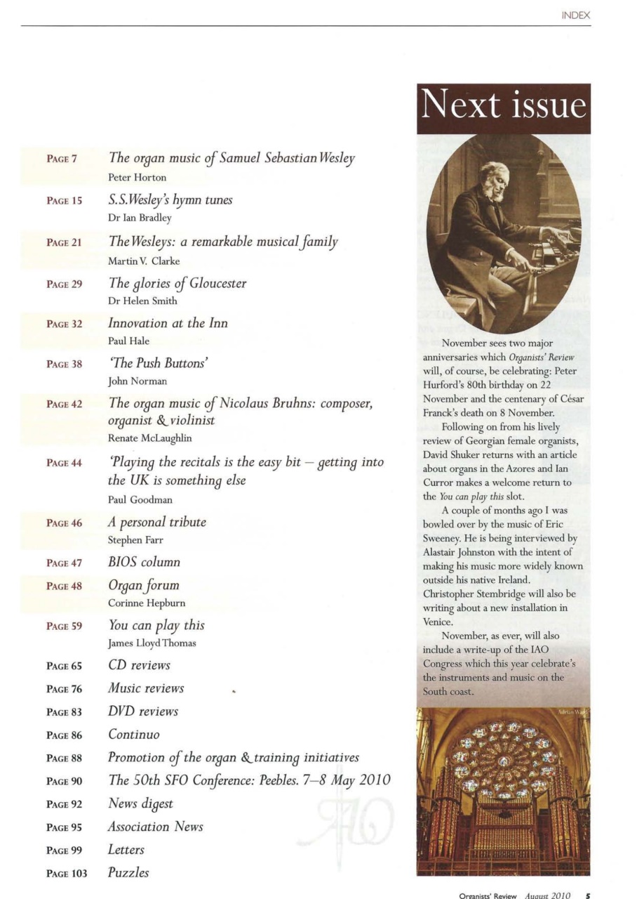 Organists' Review Preview Pages